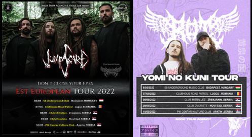 ROCK TOUR AGENCY & VAULT LAB PRESENT JUMPSCARE & ROT EST EUROPEAN TOUR